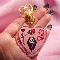Image 2 of Ghostface Heart Acrylic Keychain