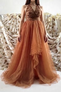 Image 2 of Photoshooting dress Carmilla | tulle |rusty brown |  size S-M