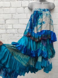 Image 8 of Wanderlust maxi tiered skirt/ Bandeau Dress-Azure Sea