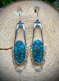 Image 1 of Chrysocolla Shattuckite Earrings 