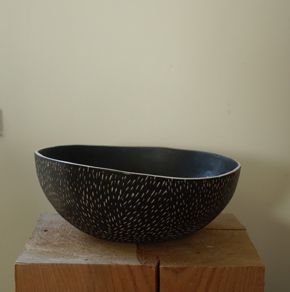 Image of Black Textured Bowl