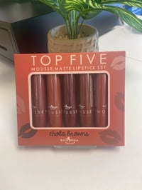 Image 1 of Top Five Mouse Matte Lipsticks Set Chola browns 