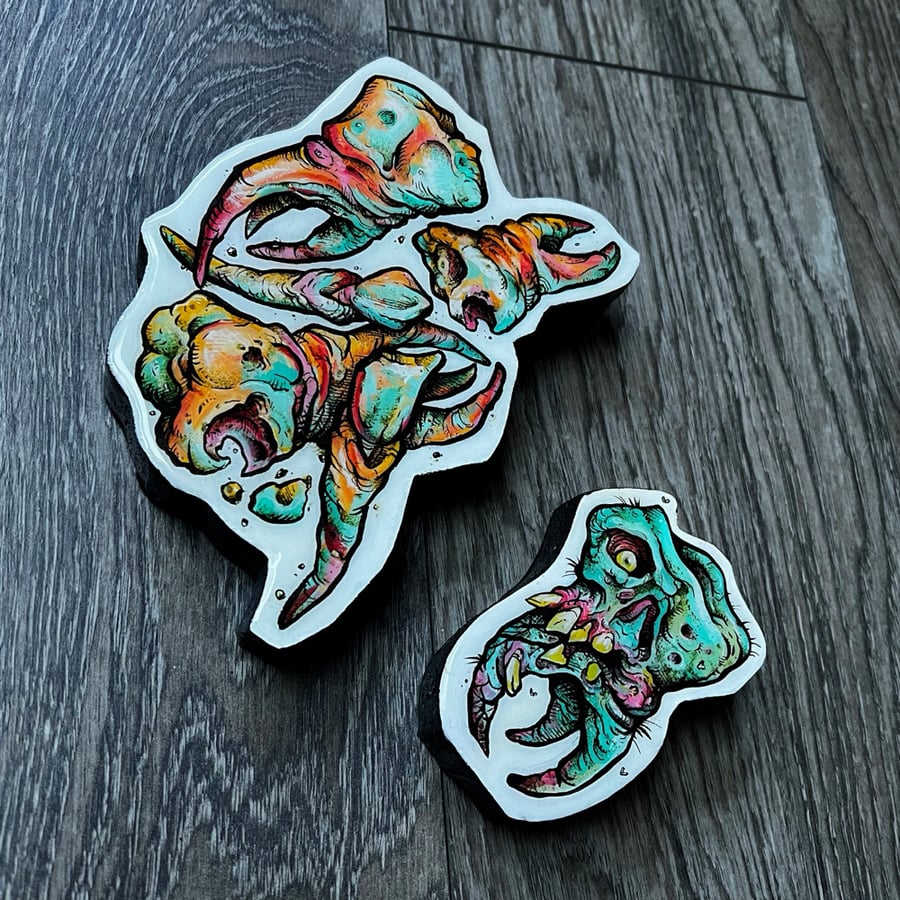 Image of Wooden teeth paintings 