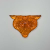 Leopard Head - Amber Orange