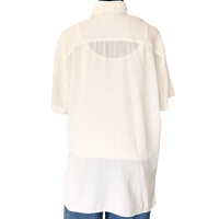 Image 4 of Vintage 1980s does 1940s White Embroidered Lace Button Up Short Sleeve Top - Size 10 