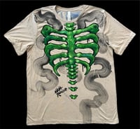 Image 1 of “RIBS OF MONSTERA” CUSTOM PAINTED T-SHIRT XL