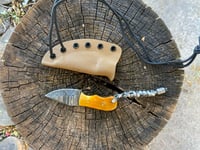 Image 1 of Damascus Blade Neck Knife 
