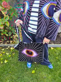 Image 6 of Wanderlust - Velvet evil eye protection jacket - Navy blue 6-14 uk