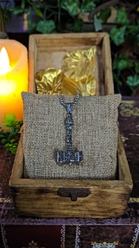 Image 2 of 👑The Armored Kingdom Hammer of the Armored Realm Necklace-Stainless Steel Pendant-24 inch chain