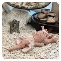 Image 3 of Ellie Lou - Handmade pink laying down elephant