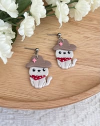 Image 1 of Cowboy Hat Kitty Earrings 