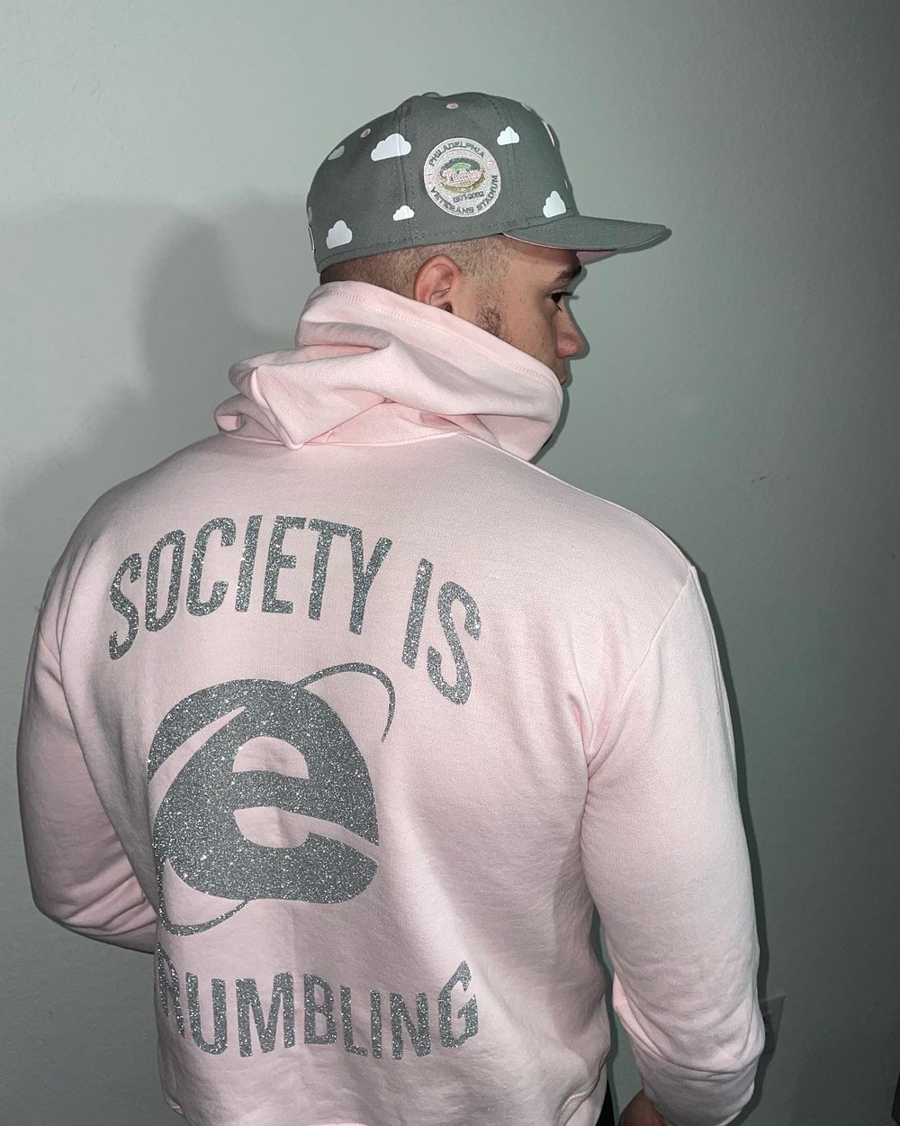 Image of PINK SOCIETY IS CRUMBLING WWR ZIP UP HOODIE