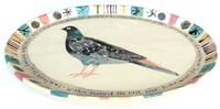 Image 4 of Winkie pigeon large oval earthenware hand built and hand decorated plate