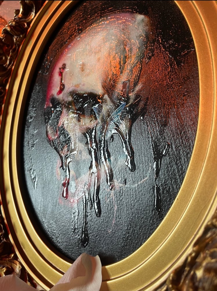 Image of ‘DANSE MACABRE’ - Hand Embellished Museum Archival Print in antique 19th C. frame