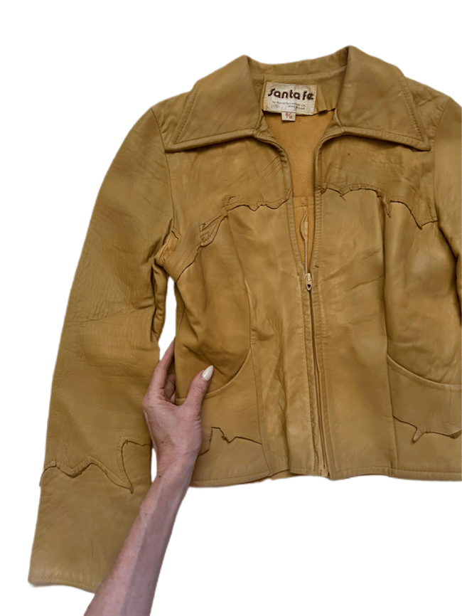 early 1970s leather rocker jacket Santa Fe 60s