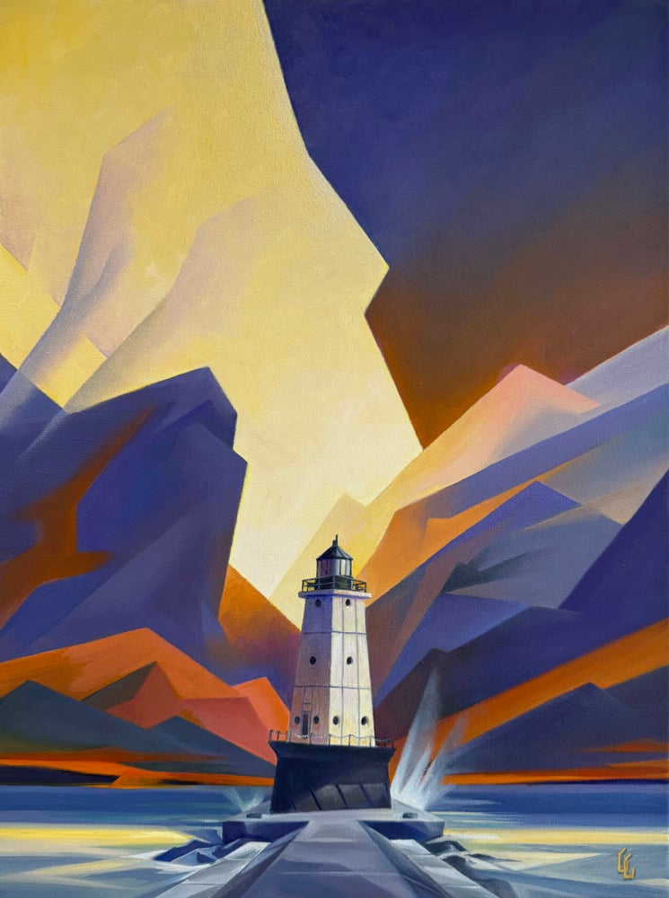 Image of Turning Point at Ludington North Pier Light- Garth Glazier
