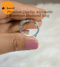 Image 3 of Wedding Band American Diamond Adjustable Ring  Copy