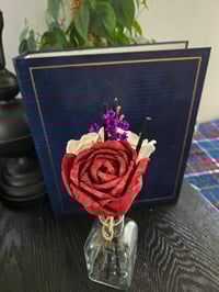 Image 3 of Elegant Red and White Rose Floral Reed Diffuser