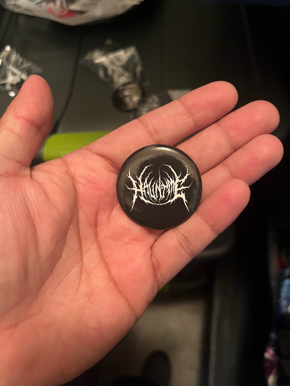 Haunt Me Round Button