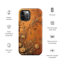 Image 13 of Baroque Goth Inspired Gold and Orange Textured Floral Look Tough Case for iPhone®