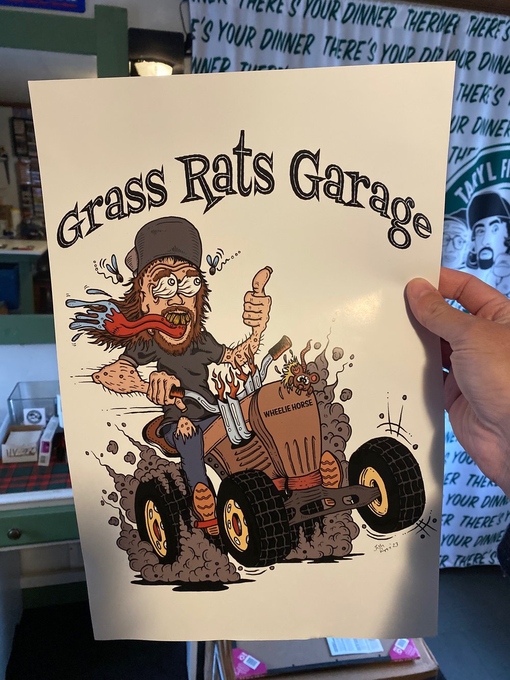NEW Grass Rat Fink Signed Posters!! 11x17 