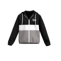 A Hunnid Hustles Nylon Windbreaker Jacket (Black,White,Grey)