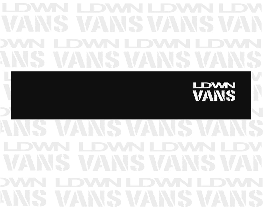 Image of blank sunstrip with lowdown vans cut out logo 