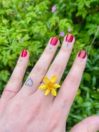 Image 1 of 🌼Mini Daffodil Ring🌼 Adjustable 