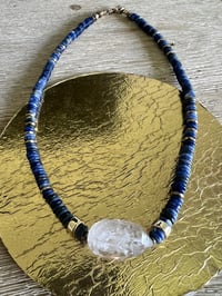 Image 1 of *new* SODALITE, PYRITE + CLEAR QUARTZ necklace copy
