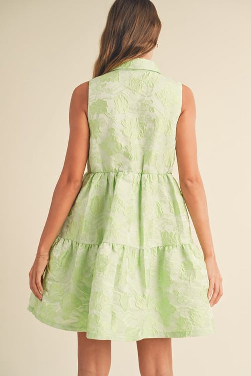 Image of Lime Blossom Jacquard Mini Dress