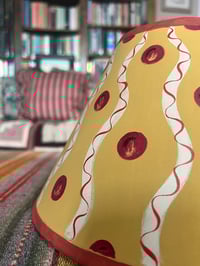Image 3 of Squiggles India Yellow - 25cm base, fabric shade