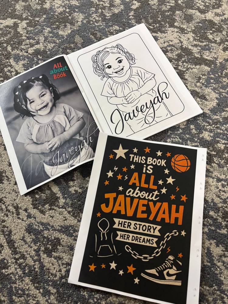 Image of Slayyy Kids Personal Coloring Book w/ custom Pictures