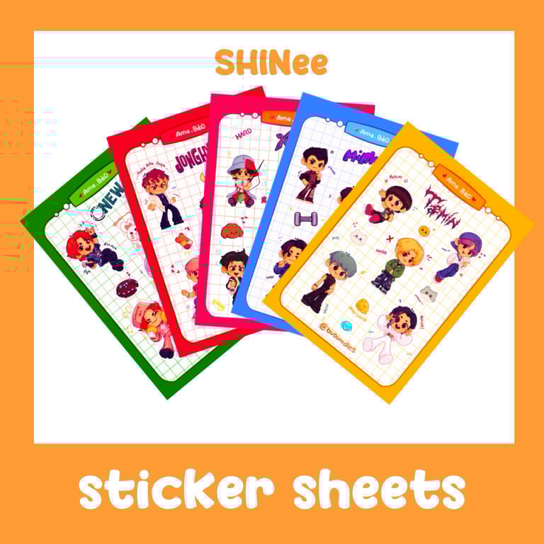 [STICKER SHEET] SHINee through the eras - ot5 pack