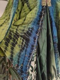 Image 8 of Wanderlust maxi dress Sari tie dye GREEN BLUE