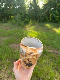 Image 11 of Golden checkered Bronc to go mug