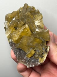 Image 14 of Yellow Barite On Purple Fluorite Specimen | Jiangxi China #2765
