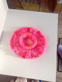 Image 3 of Sofie and Iris Hot Pink, Coral and Orange (small) Big Mohair Bubble Collar