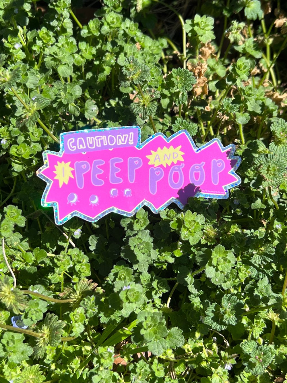 Image of caution: i peep and poop