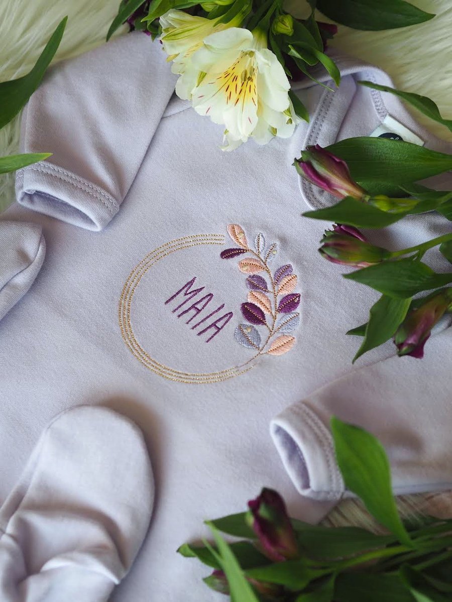 Image of Autumn Dew - Lilac Sleepsuit