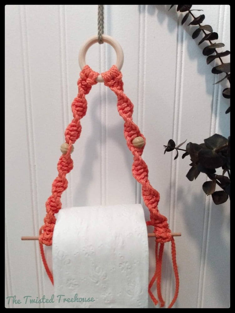 Image of Macrame Toilet Paper Holder, Boho bathroom hanger,Colorful bath decor
