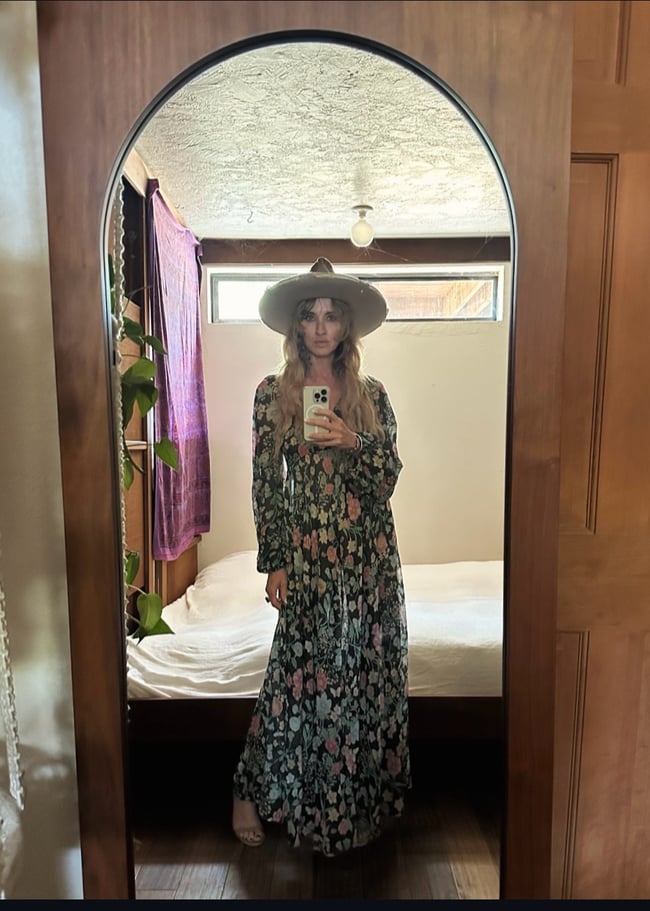 early 70s wildflower bohemian dream voile maxi dress