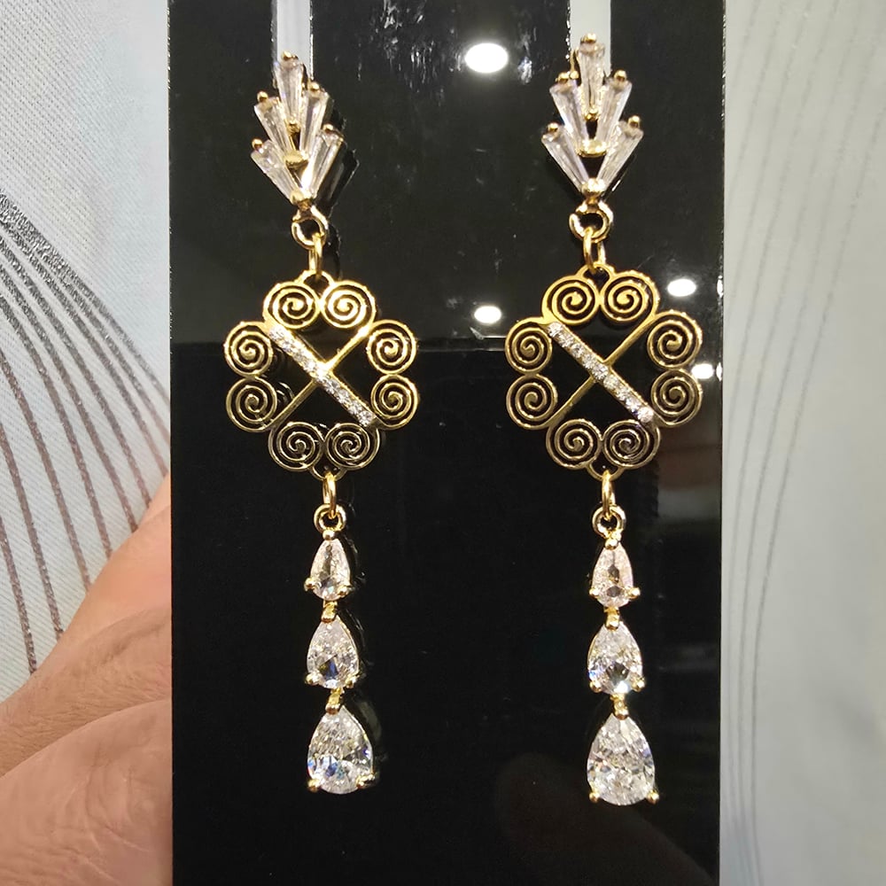 Image of Shouana Earrings- Hypoallergenic, 18K Gold Plated, Cubic Zirconia 