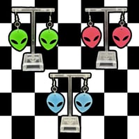 Image 1 of Alien Glow in the Dark Earrings 