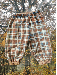 Image 2 of LITTLE PANTS - pink cord and brown flannelette 