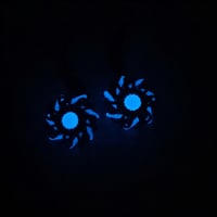 Image 3 of Black + Glow-in-the-Dark Whirlybird Earrings