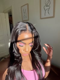 Image 3 of 24 inch YAKI STRAIGHT with KINKY EDGES 7x5 HD LACE WIG BYE BYE KNOTS