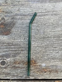 Image 2 of Green Glass Bent Straw 