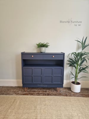 Image of Squares Slim Sideboard in Midnight Blue