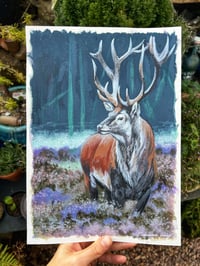 Image 2 of 'Stag in the Heather' Original Painting