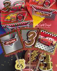 Image 1 of CARS Cupcake Toppers CARS Party Decor cake topper cars party